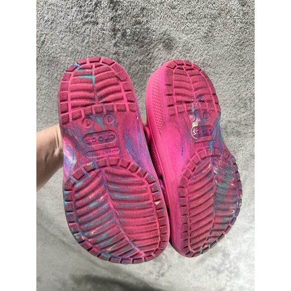 Crocs Peppa Pig Jibblits Tie Dyed Sling Pink Blue White Clogs J 1  Youth Sandals - Picture 7 of 11